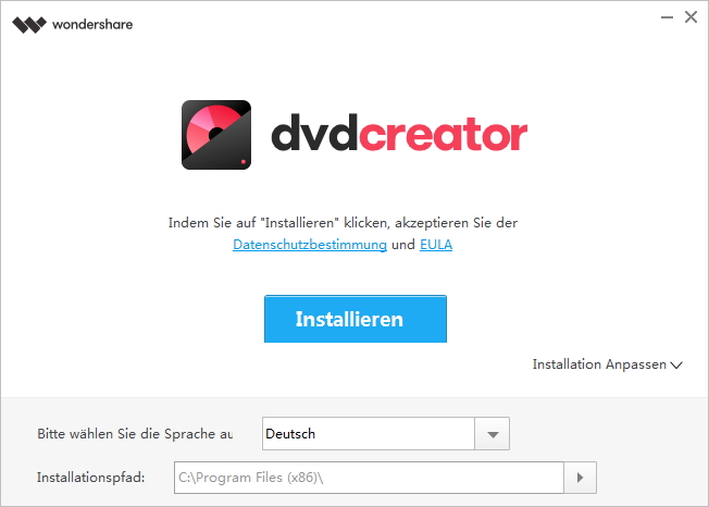 Wondershare DVD Creator installieren