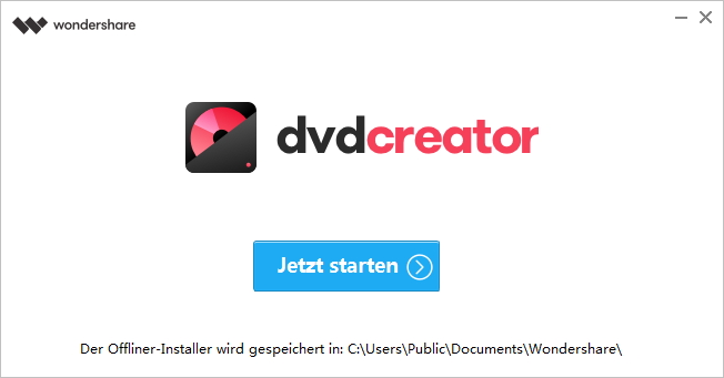 wondershare dvd creator starten