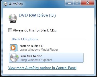 Choose disc type to burn H.264 to DVD