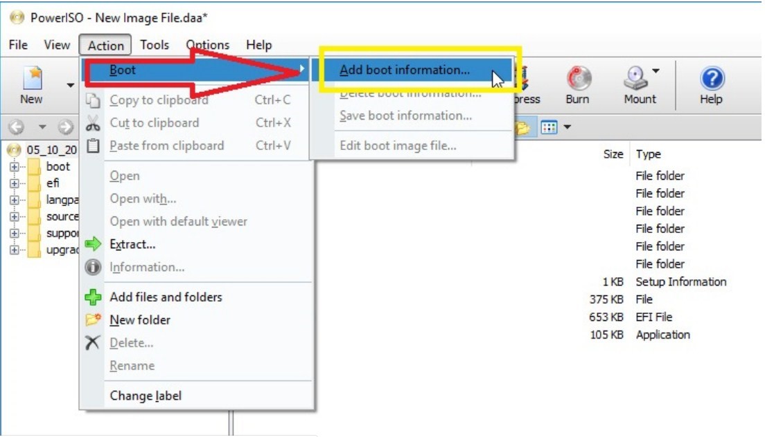 how to burn iso image to usb using poweriso