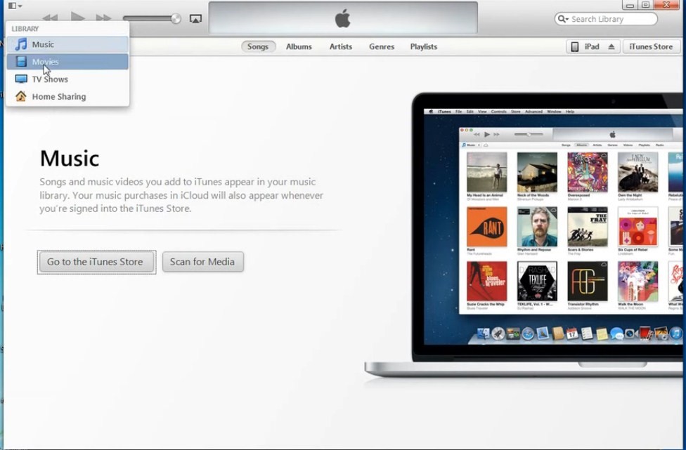 Launch the Itunes and select the add to library option