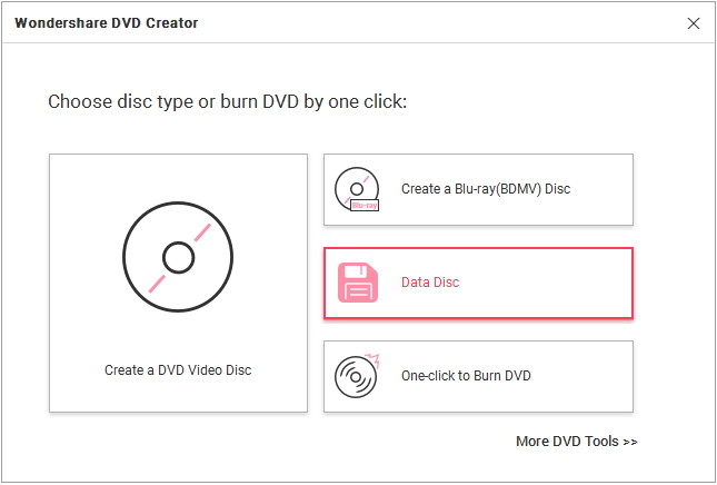 Choose disc type to burn <!-- H.264 --> to DVD