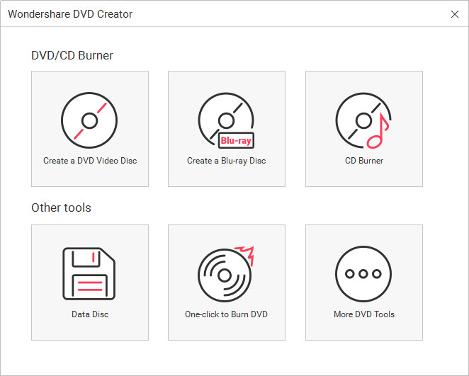 Burn SD Card to CD for Backup - Choose Data Disc in Wondershare DVD Creator