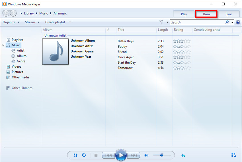  Burn Files to CD on Windows 8 - Import Audio