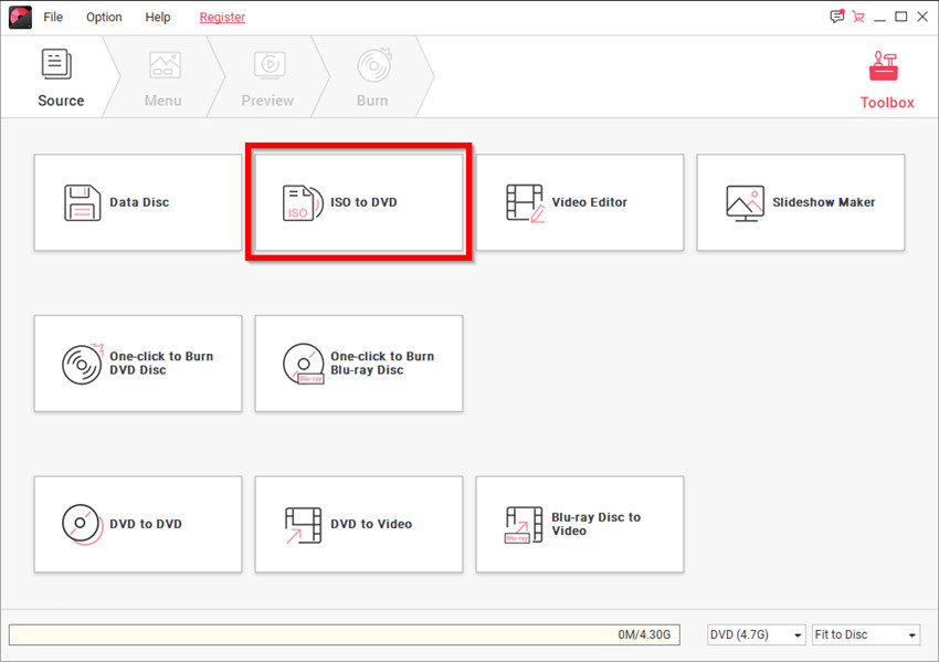 How to Burn ISO to CD - Choose ISO to DVD