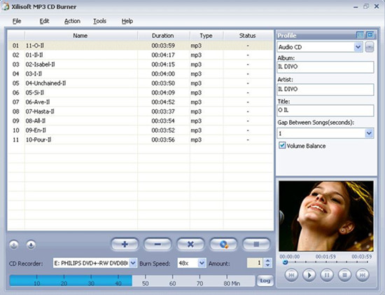 Burn SD Card to CD for Backup - Xilisoft MP3 CD Burner