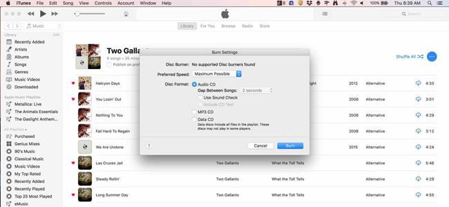 Why Can't I Find iTunes CD Burner - Start Burning iTunes Playlist to CD