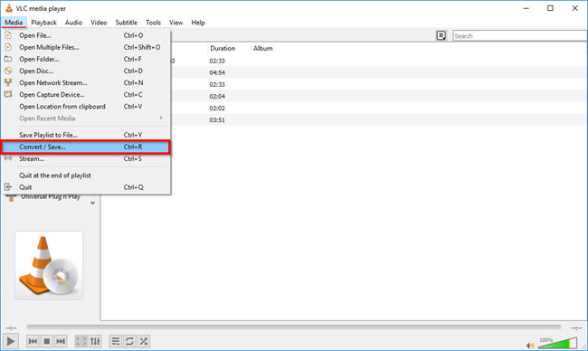 How to Make an MP3 CD - Choose Convert/Save Option