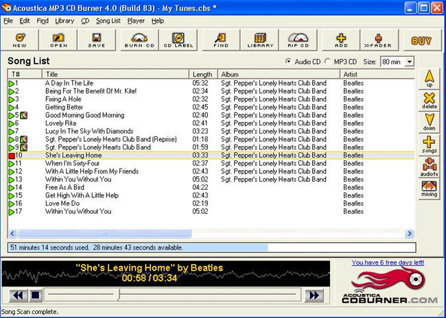 cd burn software mp3