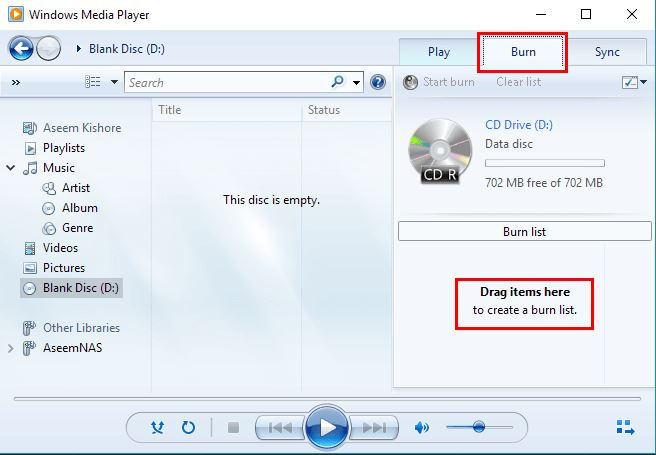 how to rip a cd with windows media player