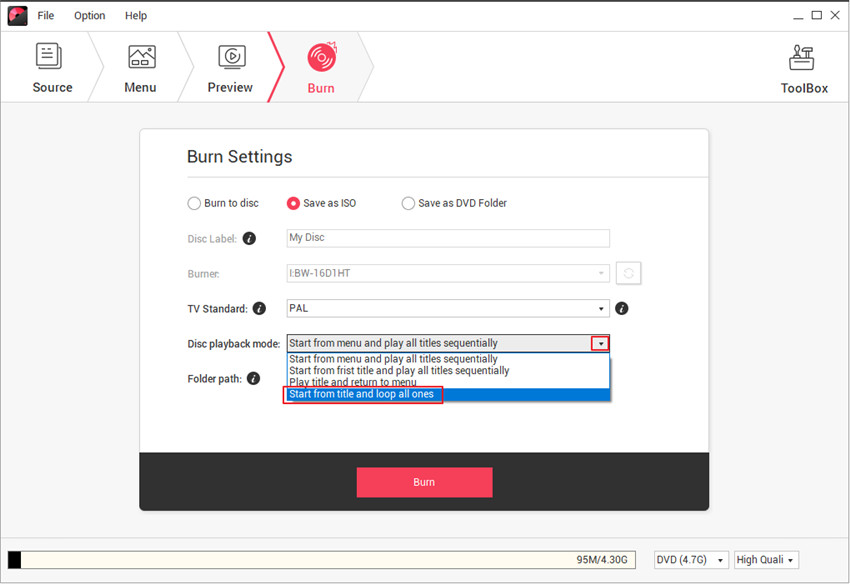 how to loop my dvd