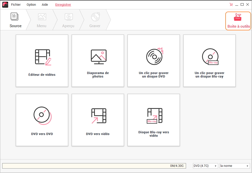 boîte à outils dvd creator