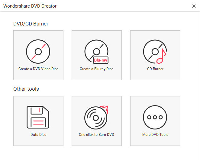 Burn Audio to CD - Start Wondershare DVD Creator and Choose CD Burner