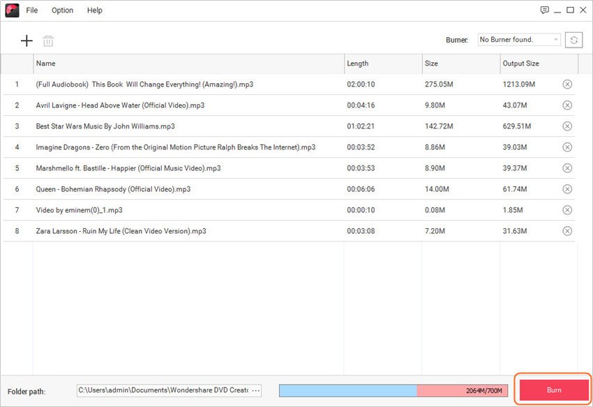 Burn Audio to CD - Start Burning Music to CD