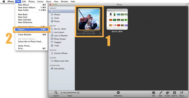 exporter iPhoto