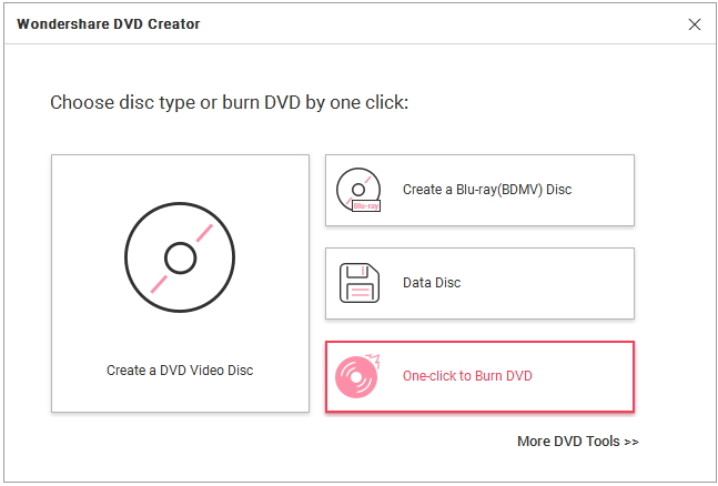 one click to burn dvd