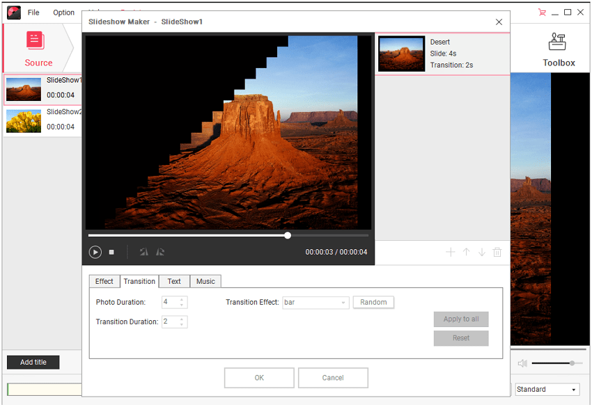 How to add transitions to videos and slideshows