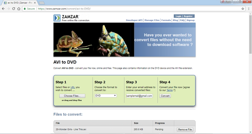 AVI naar DVD Converter Online