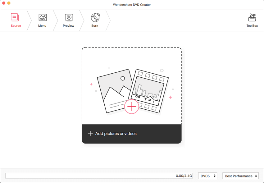 Burn Data Disc on Mac - Add files into program