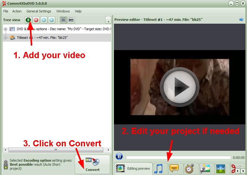 Grabar videos en DVD con ConvertXtoDVD