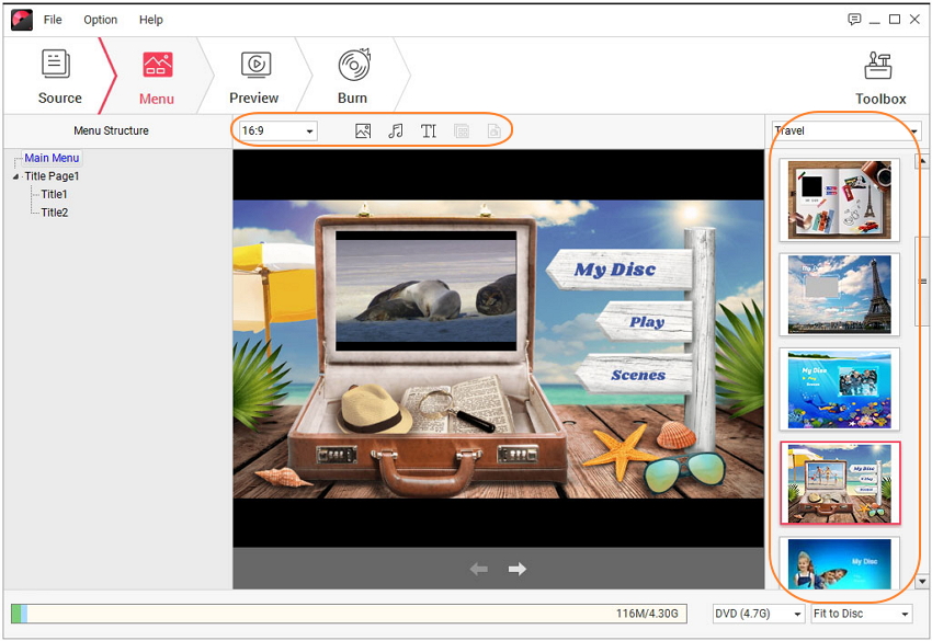 Customize Windows Movie Maker DVD menu