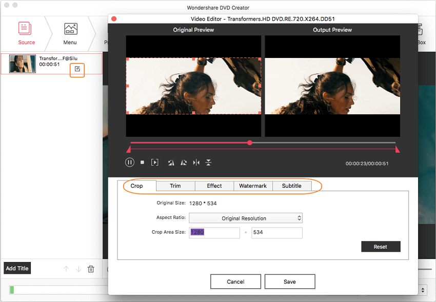 Edit videos burning to Mac