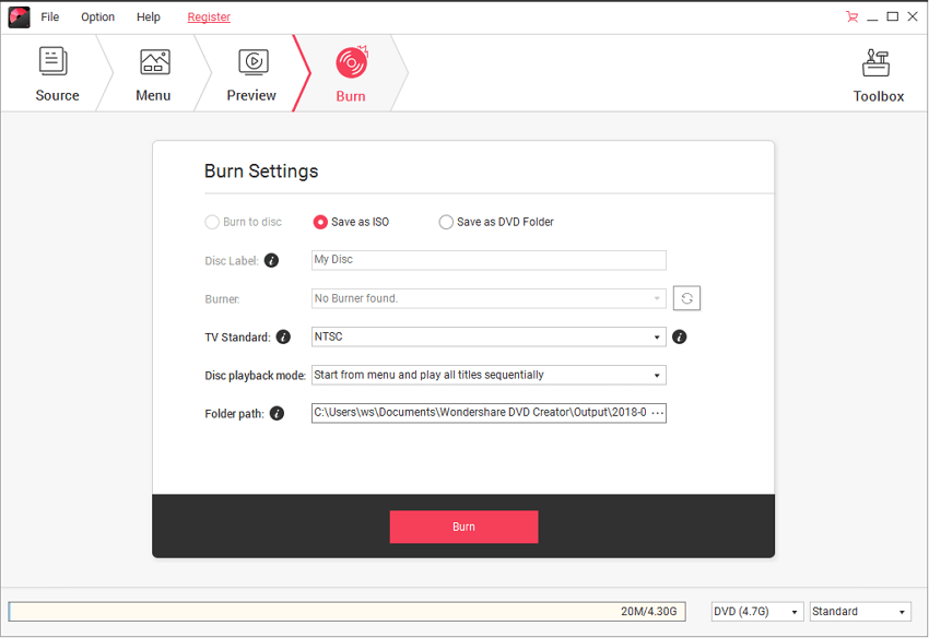 queimar mp4 para iso