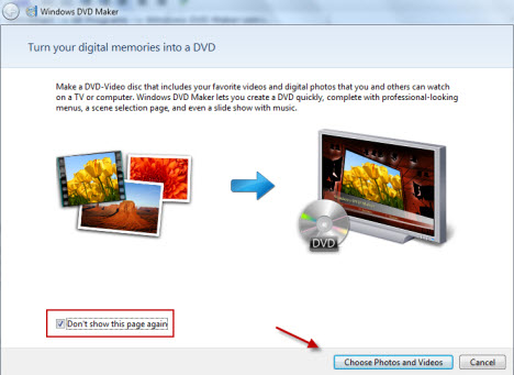 Abra o Windows DVD Maker Windows 7