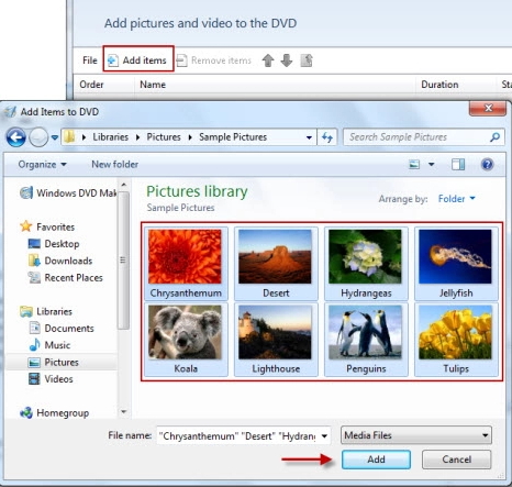 Dodaj filmy do Windows DVD Maker Windows 7